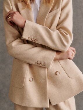 Sezane Michele Jacket in Mottled Ecru size 38